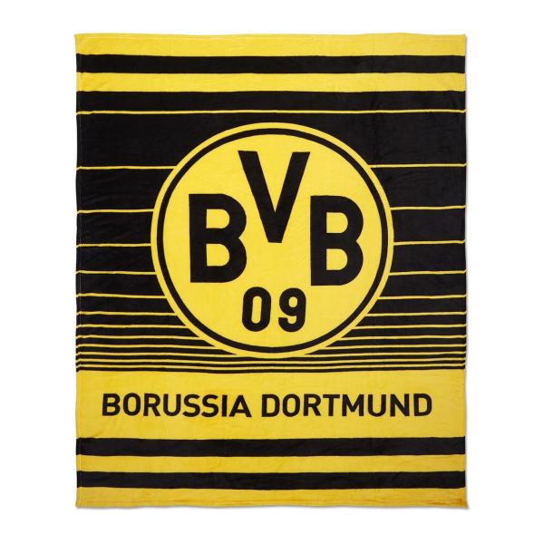 Borussia Dortmund BVB Fleecedecke Streifen 150 x 200 cm